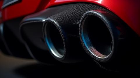 Rear detail of the 'Aether' Ferrari SF90 showing the titanium exhaust and carbon diffuser