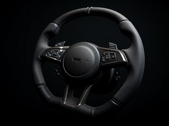 Custom carbon fiber steering wheel with ergonomic grips